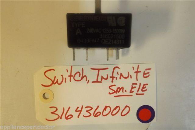 FRIGIDAIRE STOVE 316436000 Switch,infinite ,small Element USED PART FRIGIDAIRE STOVE 316436000 Switch,infinite ,small Element USED PART